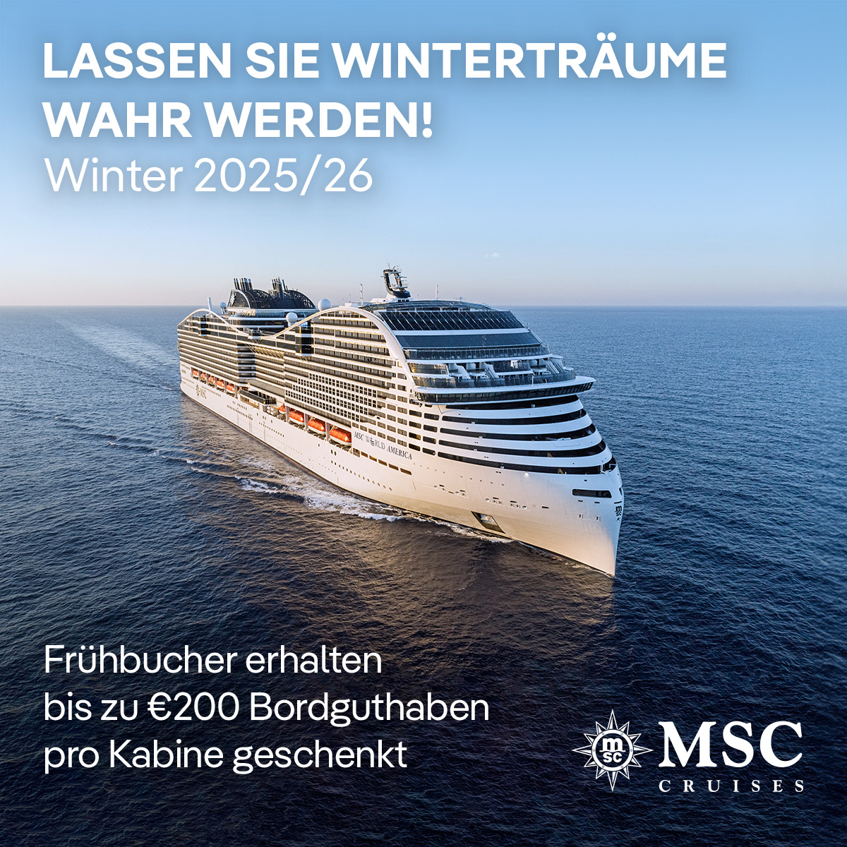 MSC Frühbucher Bordguthaben - Aktion (Grafik)